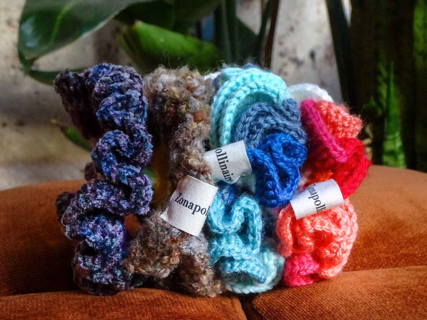 Chouchou crochet violet