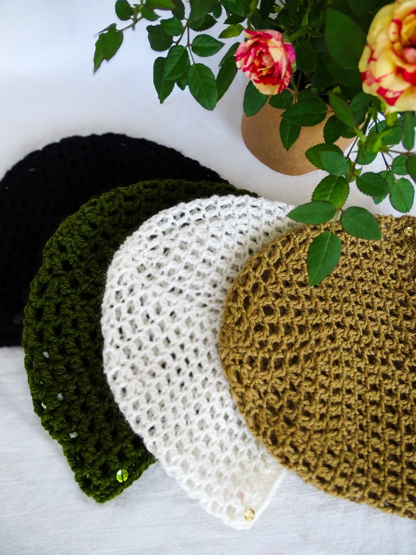 Bonnet Crochet Blanc