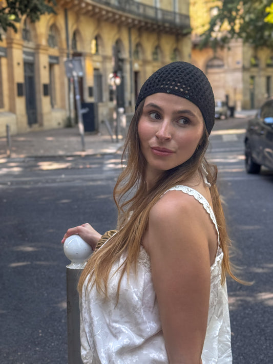 Bonnet Crochet Noir