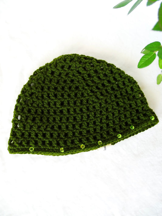 Bonnet Crochet Kaki
