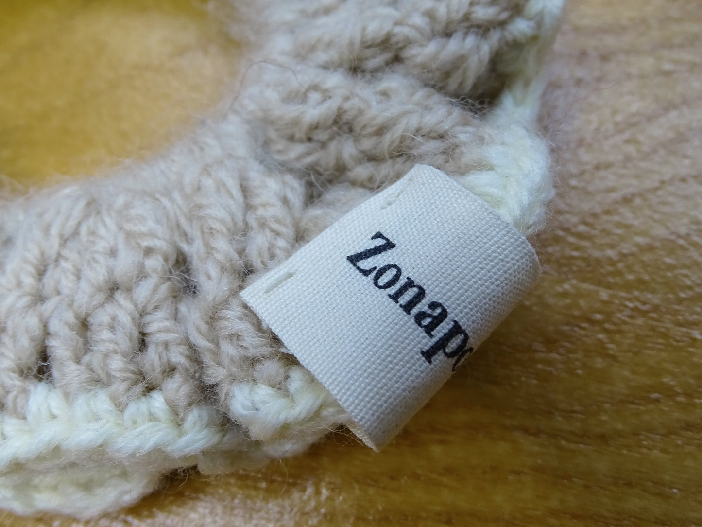 Chouchou crochet beige