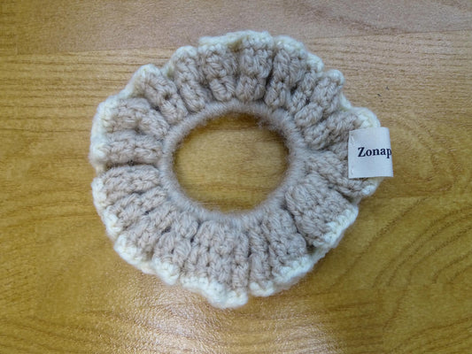 Chouchou crochet beige