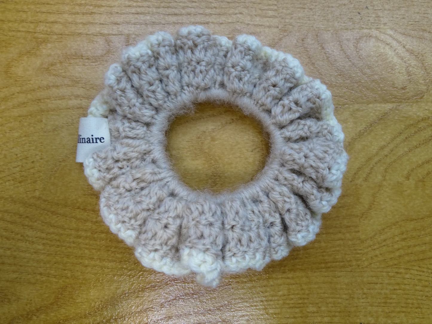Chouchou crochet beige