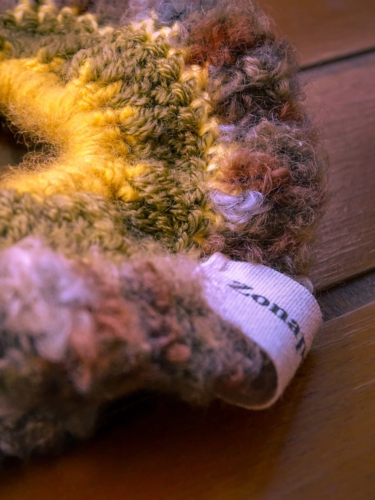 Chouchou crochet gris brun