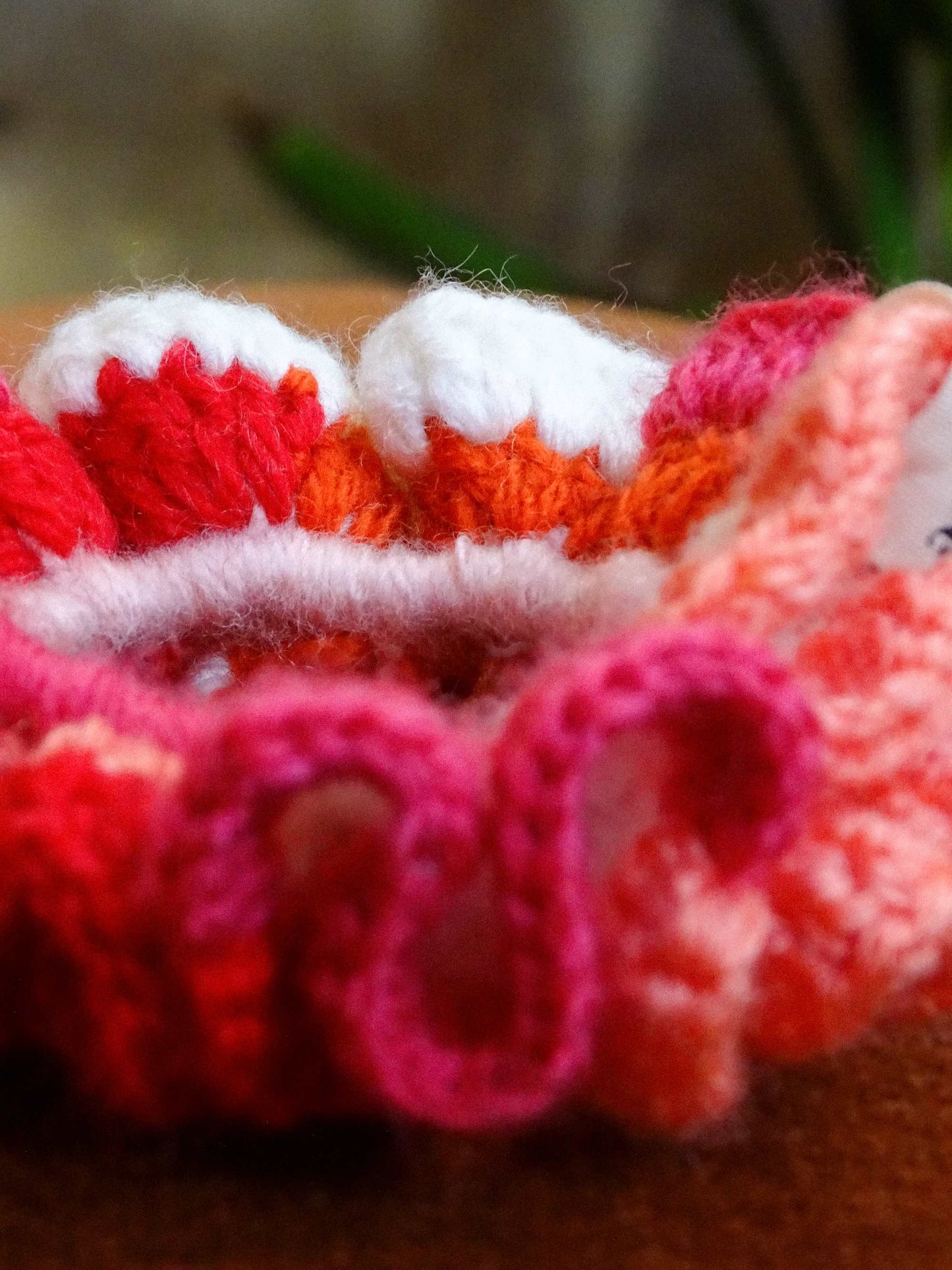 Chouchou crochet rose rouge