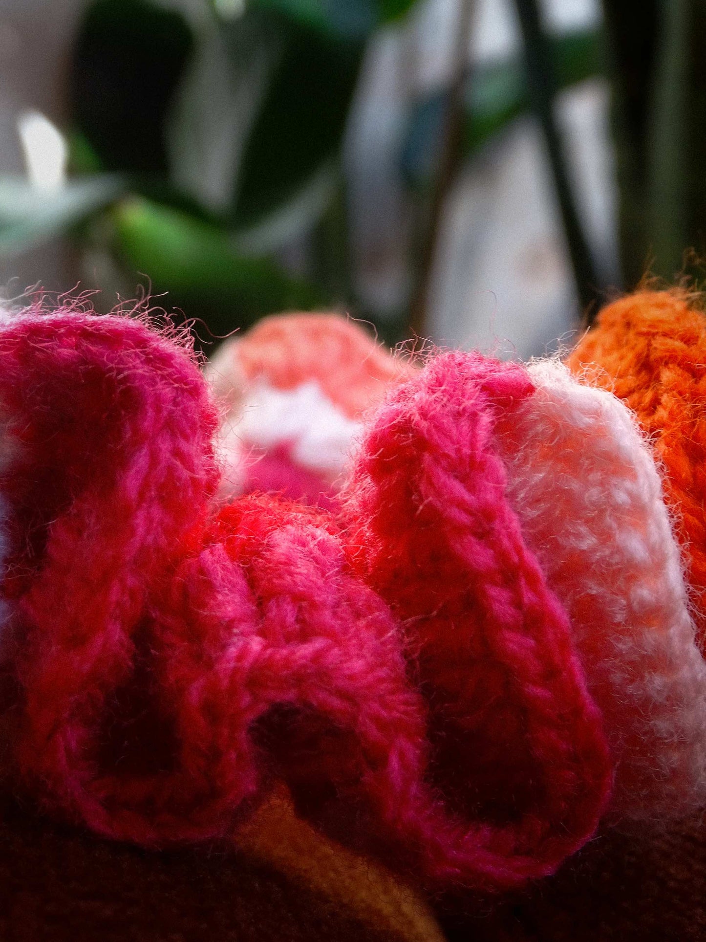 Chouchou crochet rose rouge