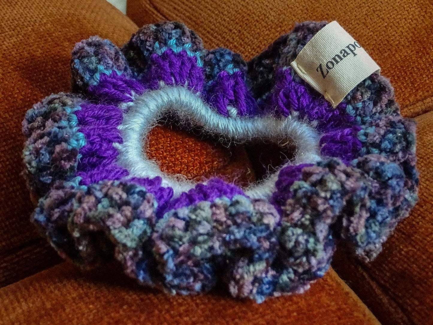 Chouchou crochet violet